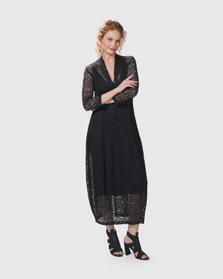 Artemis Cocoon Dress, Black