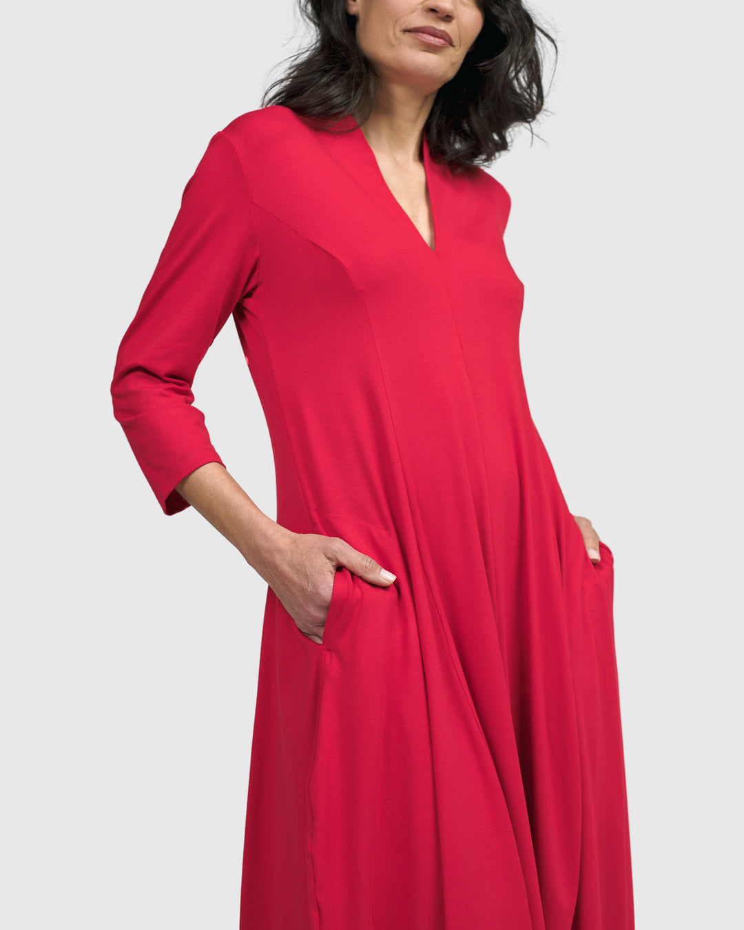 Essential Cocoon Dress, Red Rose