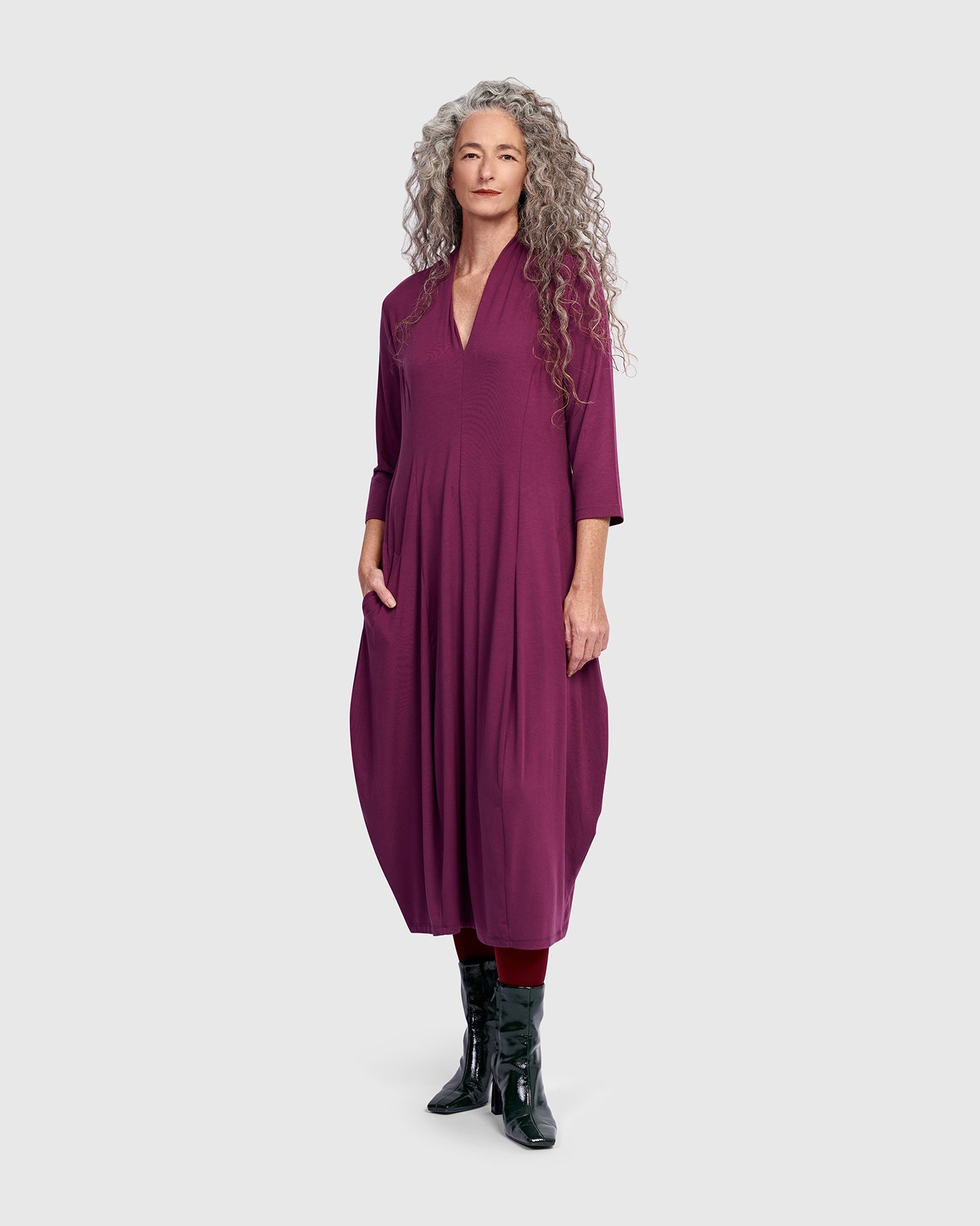 Essential Cocoon Dress, Sangria – Alembika U.S.