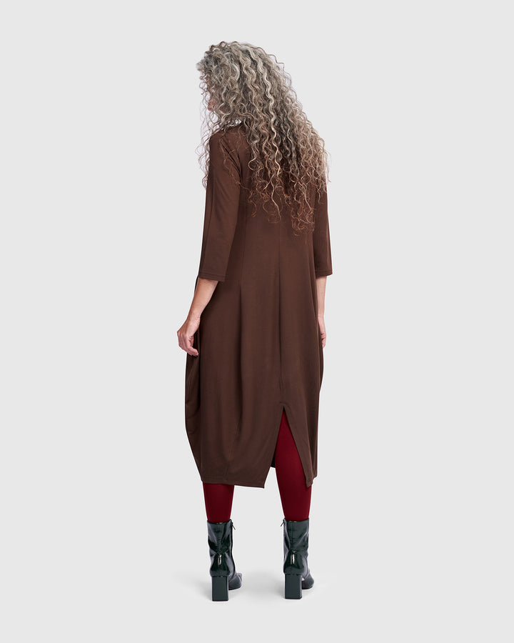 Essential Cocoon Dress, Umber