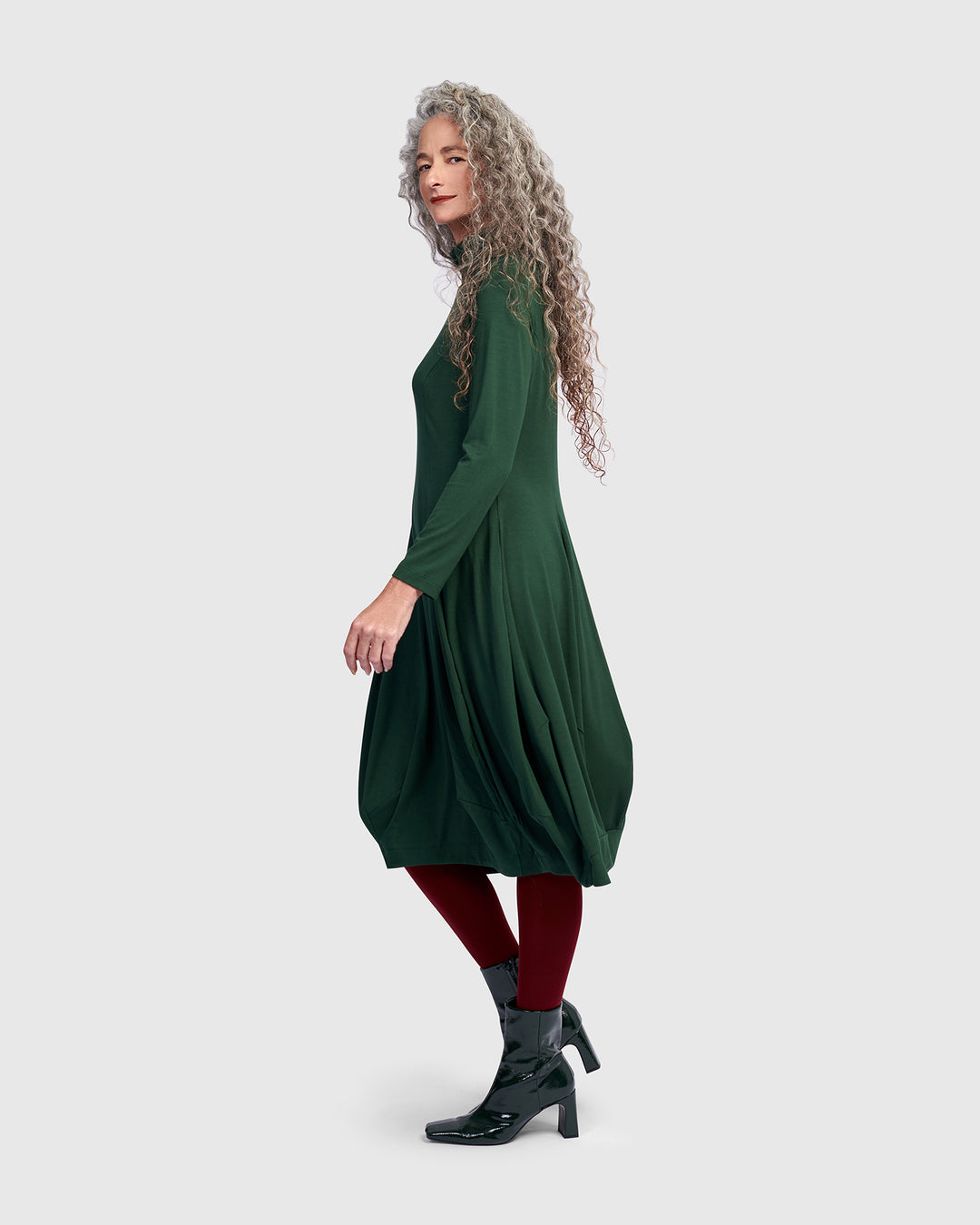 Essential Turtleneck Cocoon Dress, Jungle Alembika U.S. Essential Turtleneck Cocoon Dress, Jungle Alembika U.S.