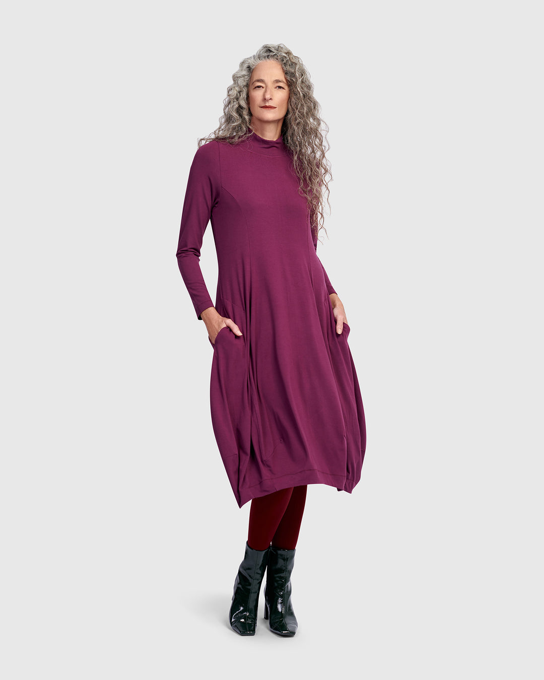 Essential Turtleneck Cocoon Dress, Sangria Alembika U.S. Essential Turtleneck Cocoon Dress, Sangria Alembika U.S.