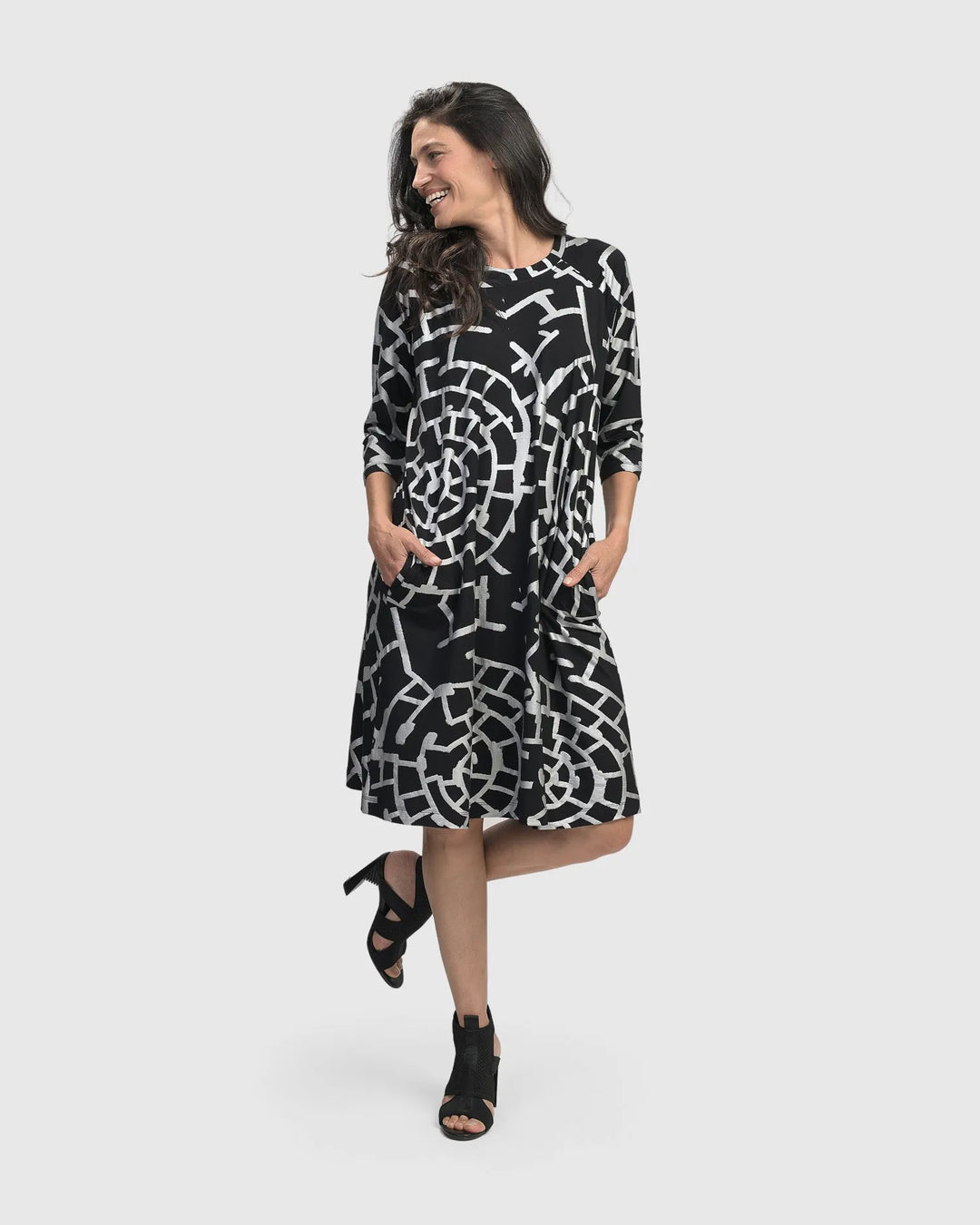 Hypnotic A Line Dress, Silver Alembika U.S. Hypnotic A Line Dress, Silver Alembika U.S.