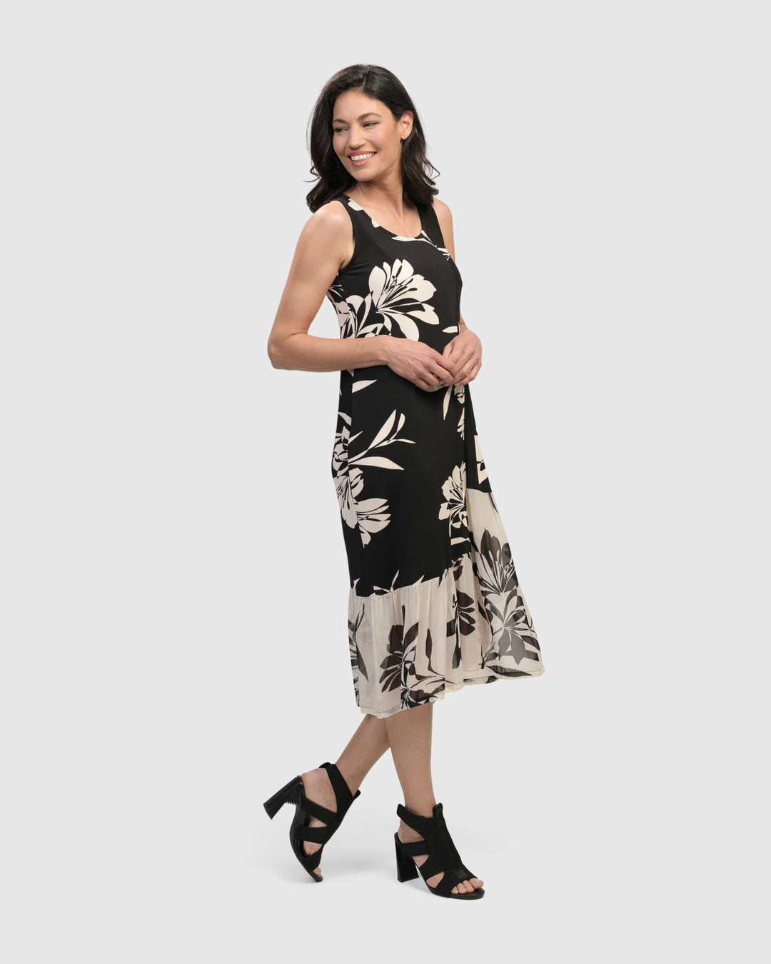 Prosecco Sleeveless Tunic Dress, Floral