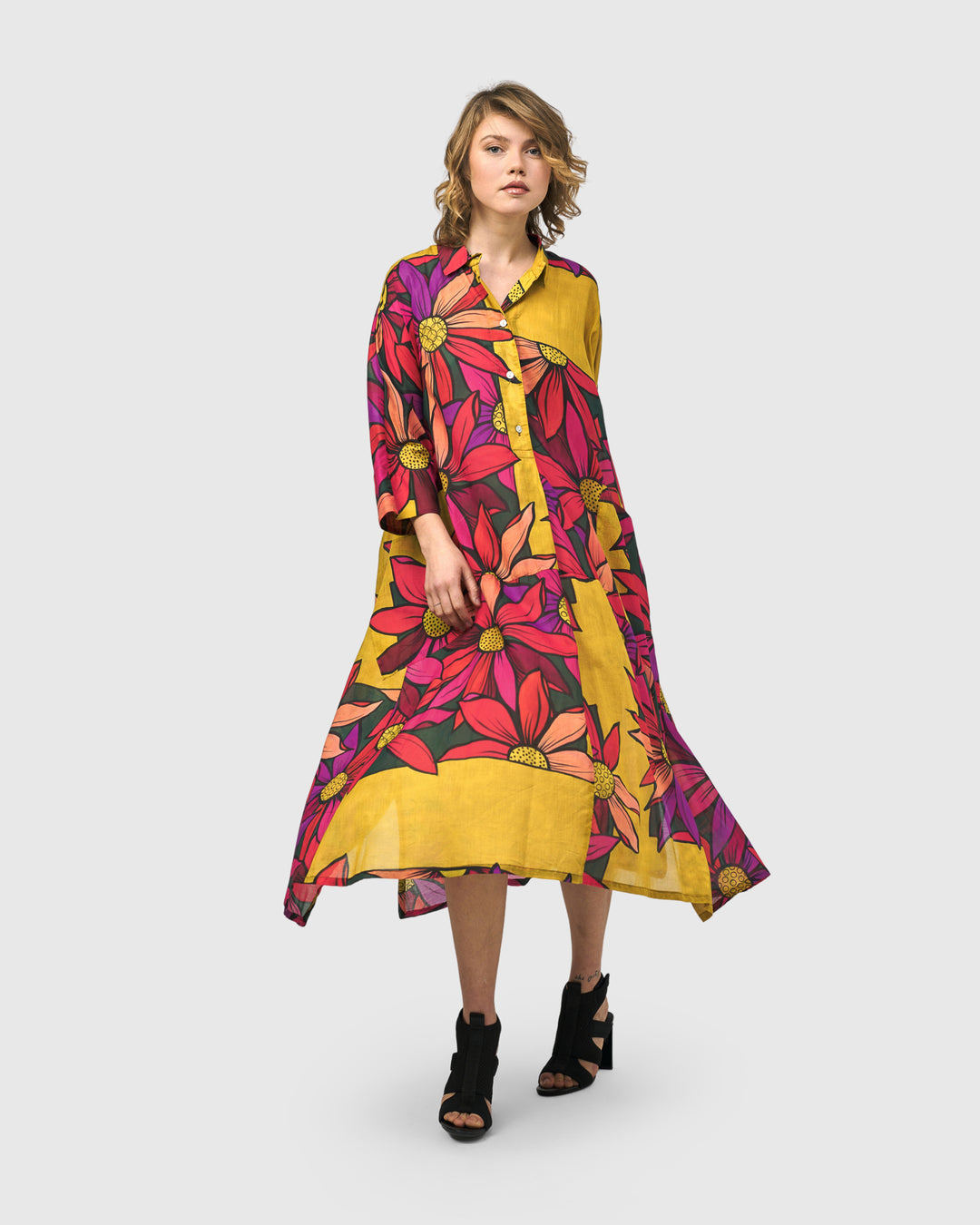 Saffron Shirt Dress, Bouquet