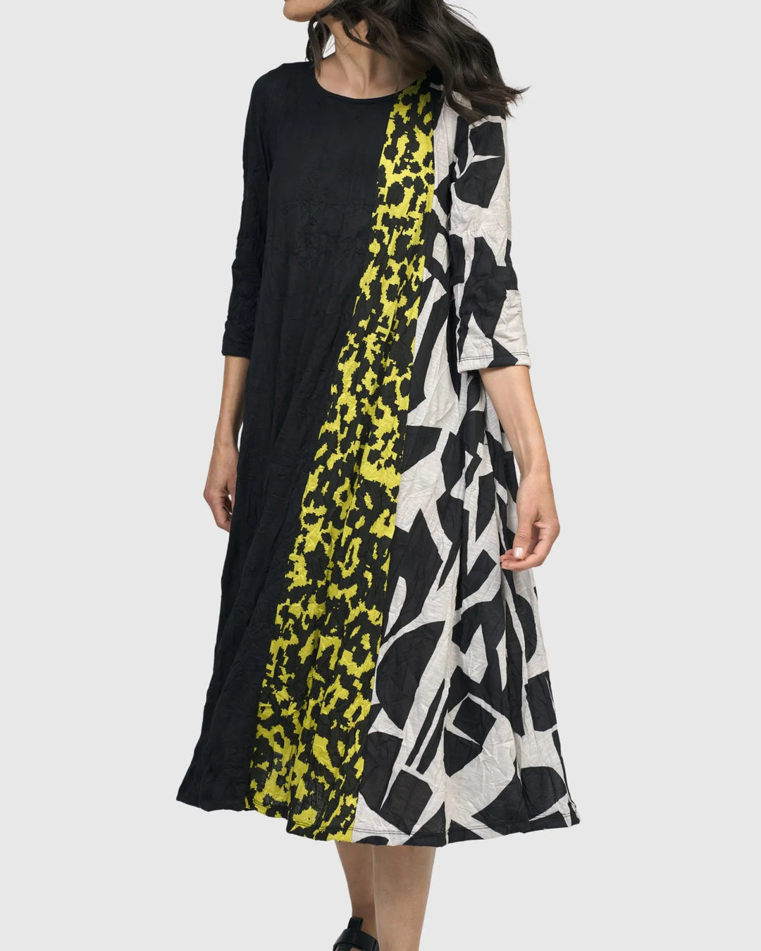 python midi dress Yellow/Multi Python Print Midi Dress | WHISTLES