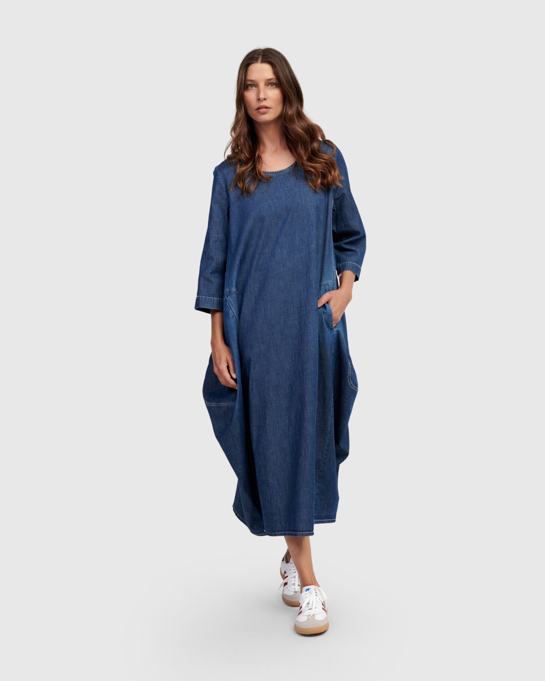 alembika denim dress Alembika Black Denim V-Neckline Dress SD823B