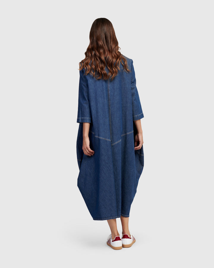 Liberty Oversized Shift Dress, Denim