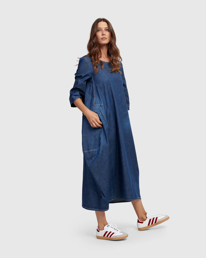 Liberty Oversized Shift Dress, Denim