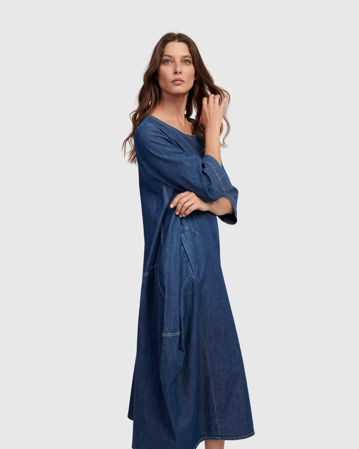 Liberty Oversized Shift Dress, Denim