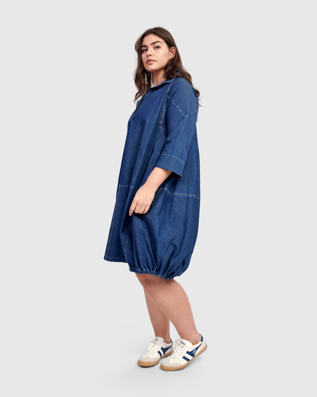 Panama Oversized Shirt Dress, Denim