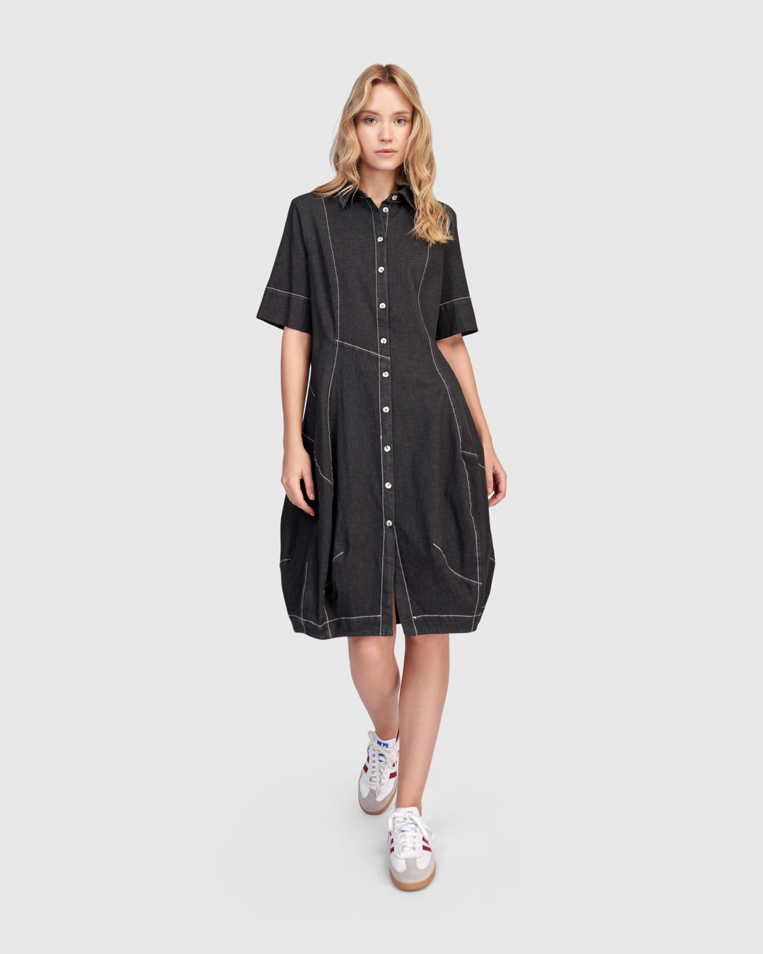 Barbie Wonderful Shirt Dress, Black Denim