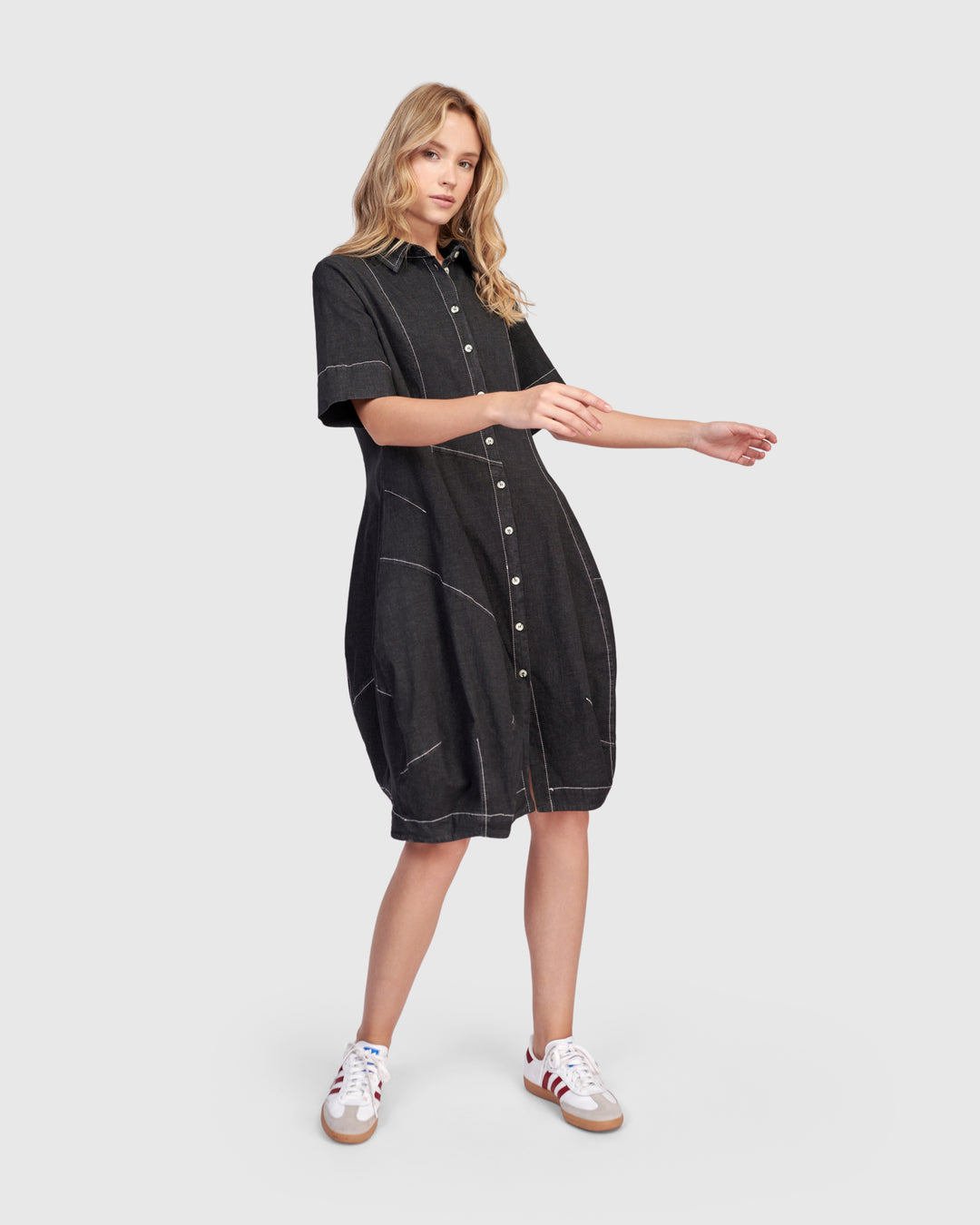 Barbie Wonderful Shirt Dress, Black Denim