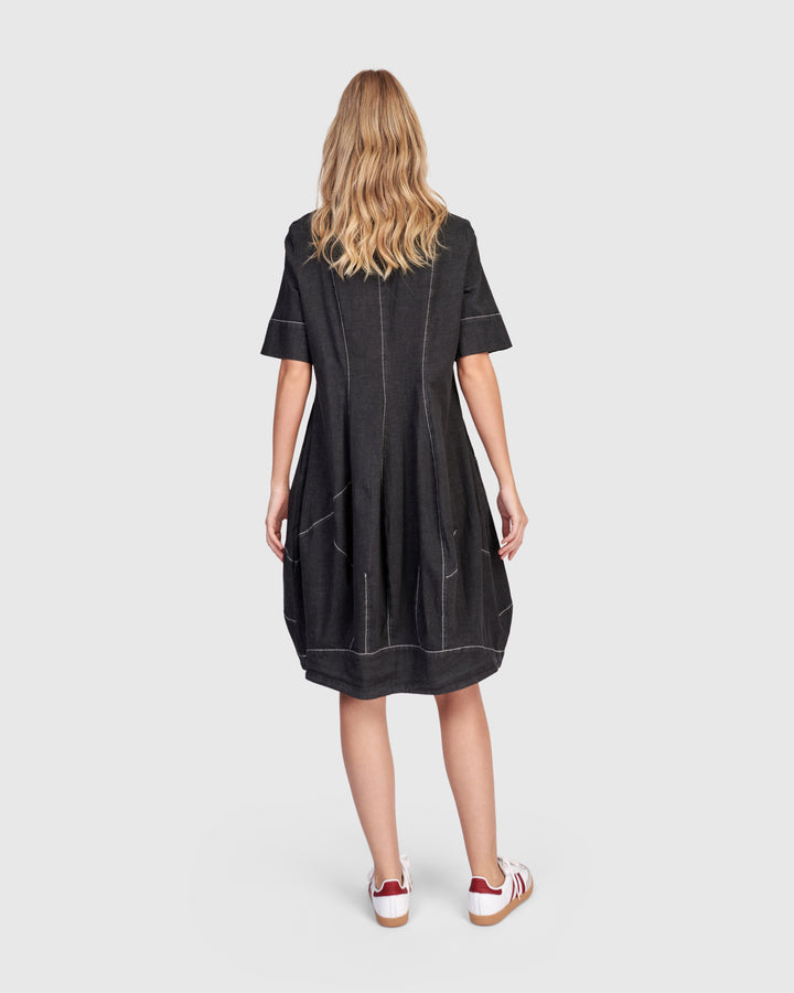 Barbie Wonderful Shirt Dress, Black Denim