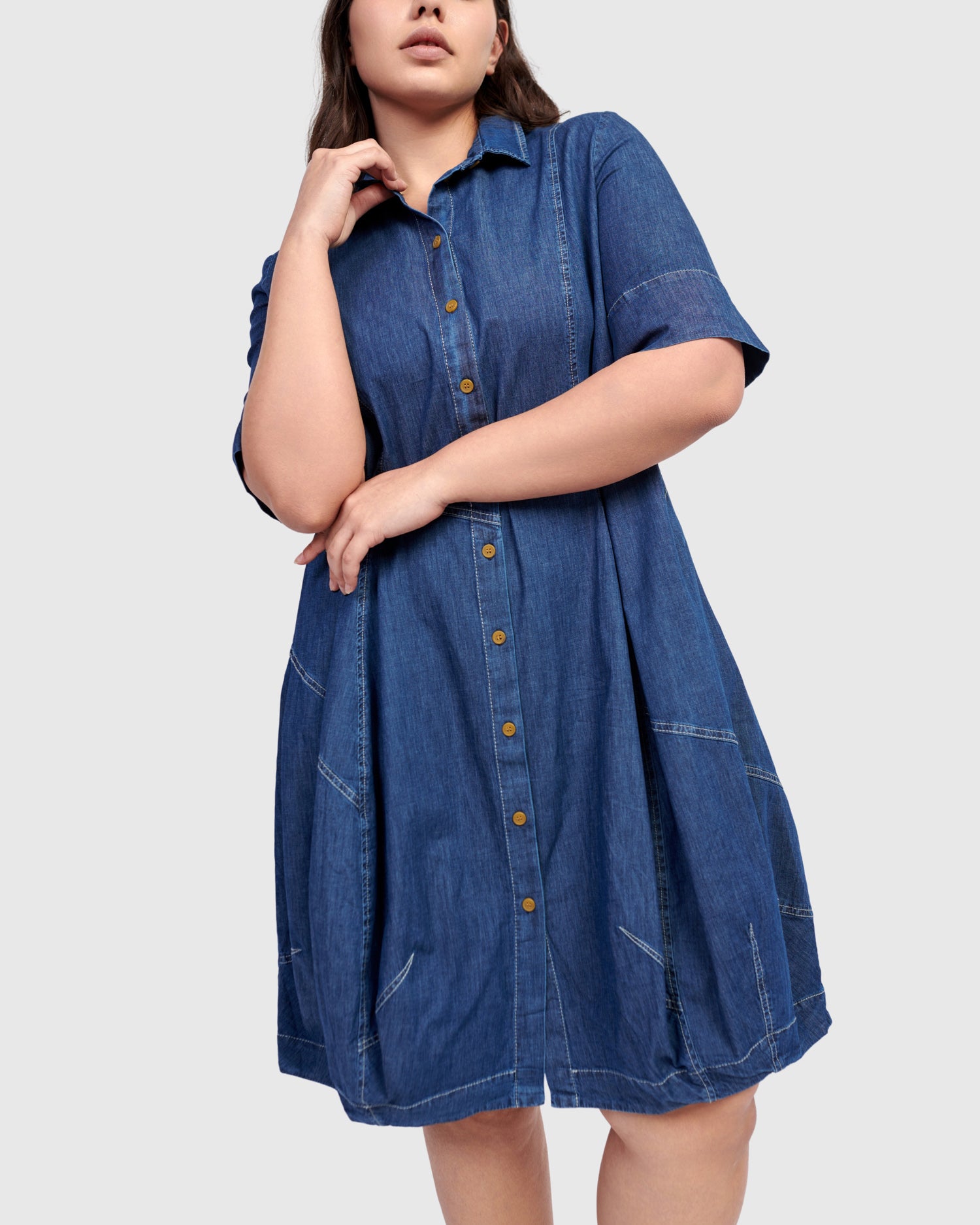 $900 ファッション 美品！ARTS&SCIENCE／Big pocket shirt dress