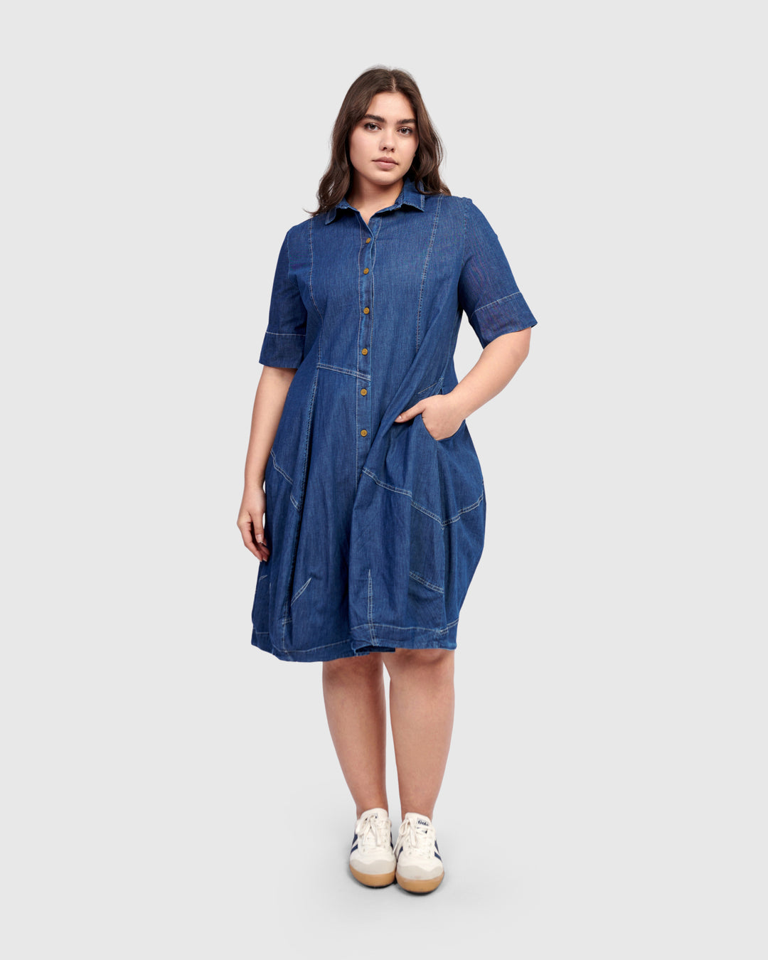 Alembika Barb Denim Shirtdress, Blue Denim / 7 (US 18-20) Alembika Barb Denim Shirtdress, Blue Denim / 7 (US 18-20)