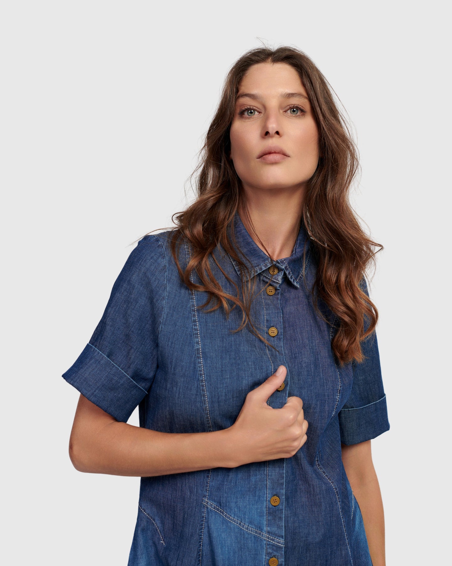 Barb Denim Shirtdress, Blue – Alembika U.S
