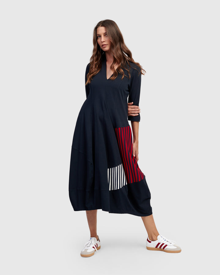 Alyssa Cocoon Dress, Navy