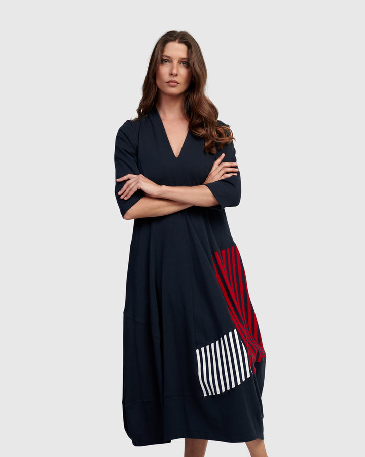 Alyssa Cocoon Dress, Navy