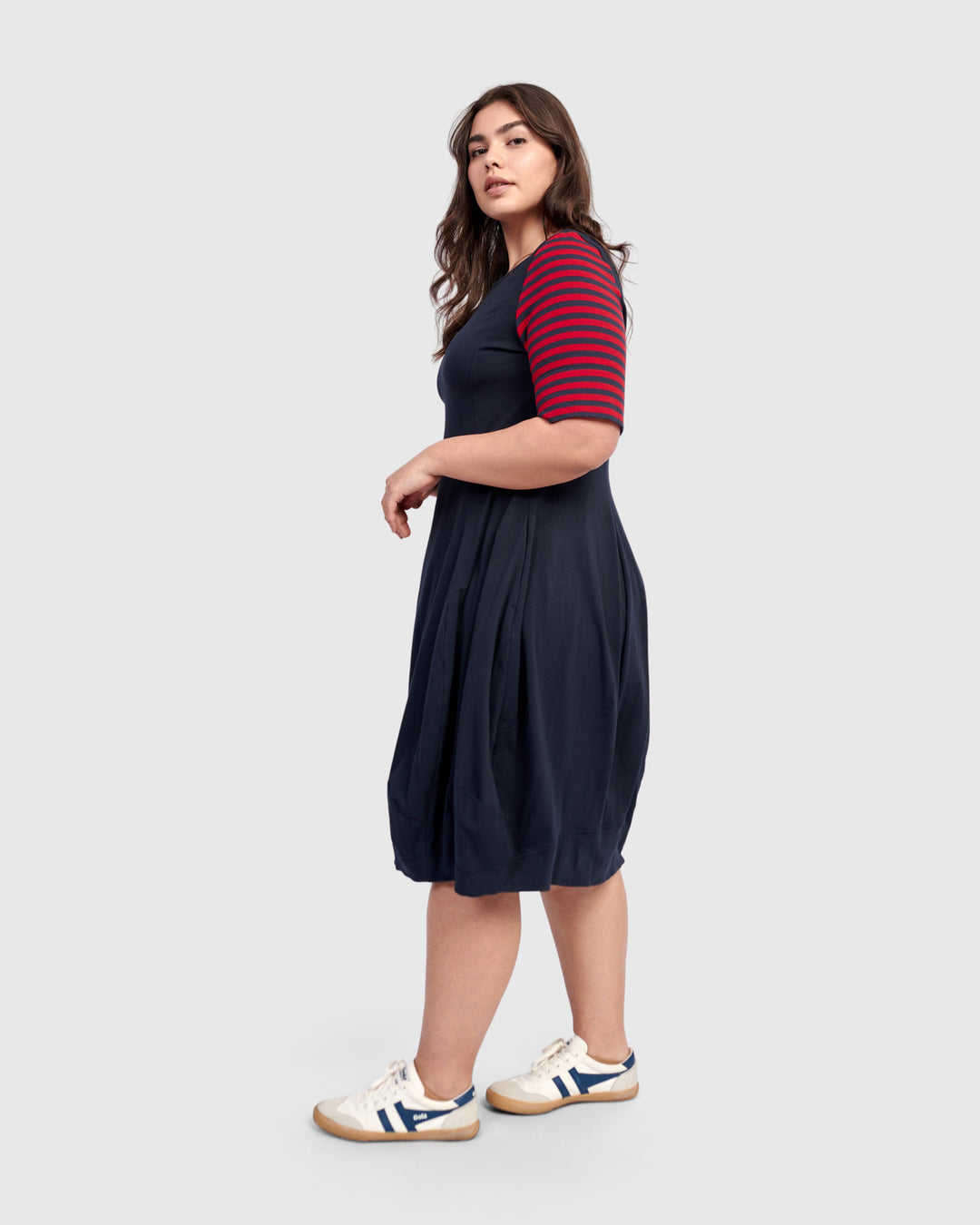 Saint Marie Crew Cocoon Dress, Navy