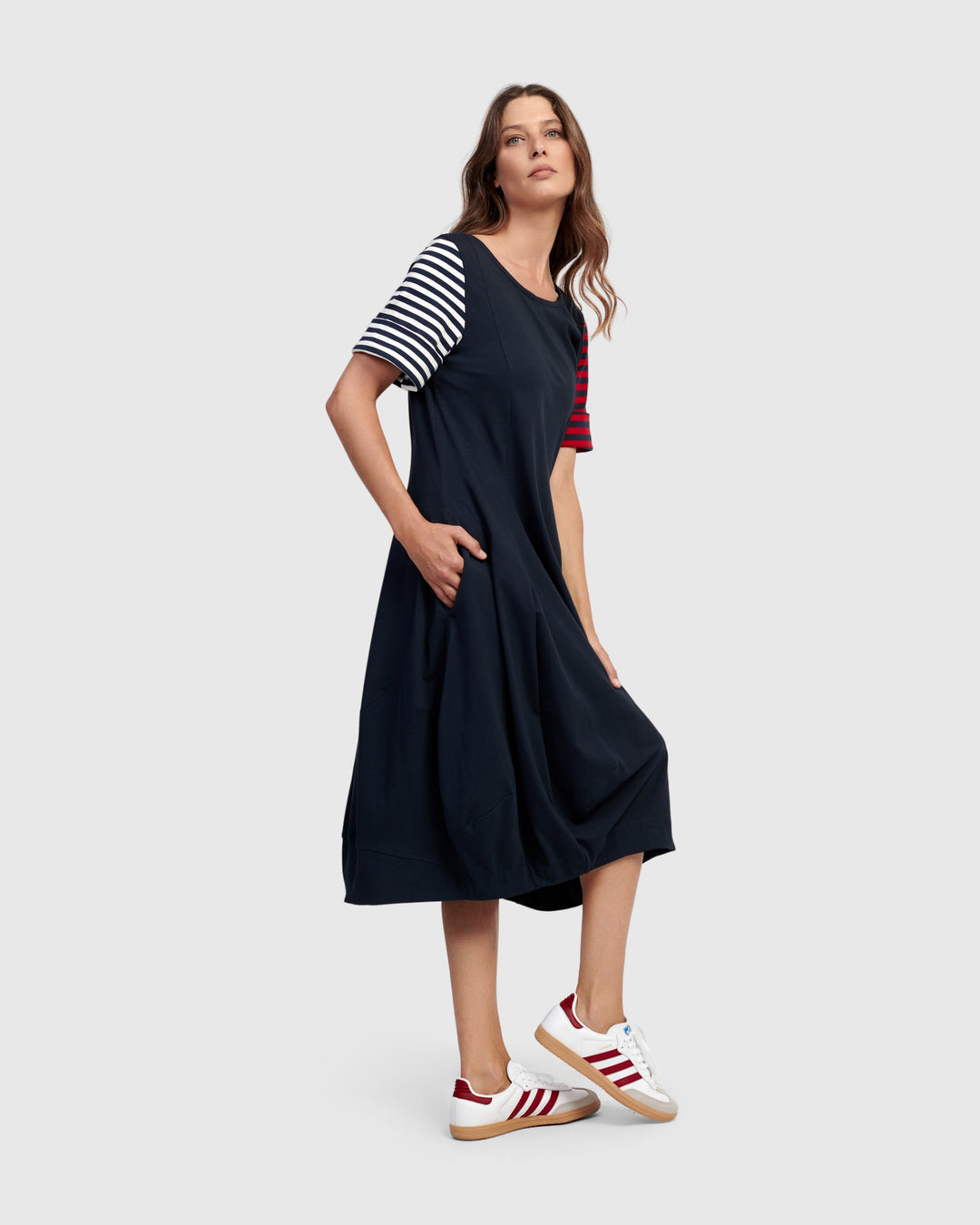 Saint Marie Crew Cocoon Dress, Navy