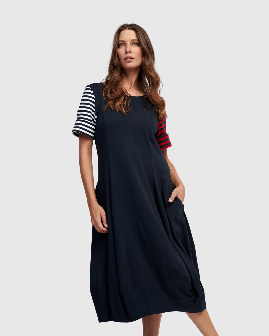 Saint Marie Crew Cocoon Dress, Navy