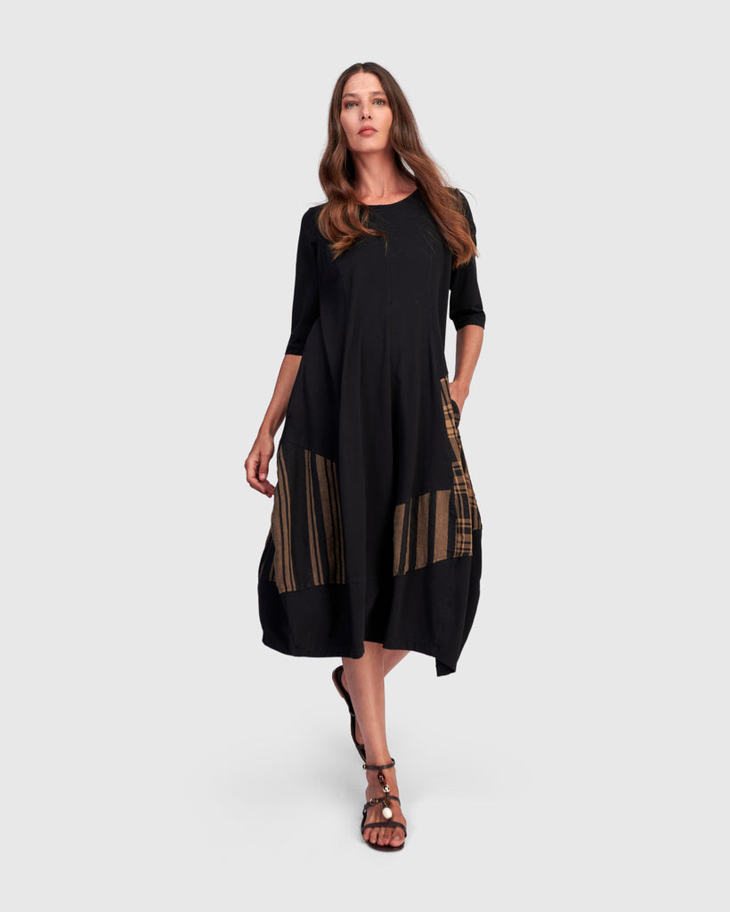 Dusky Cocoon Dress, Black/Sepia – Alembika U.S.