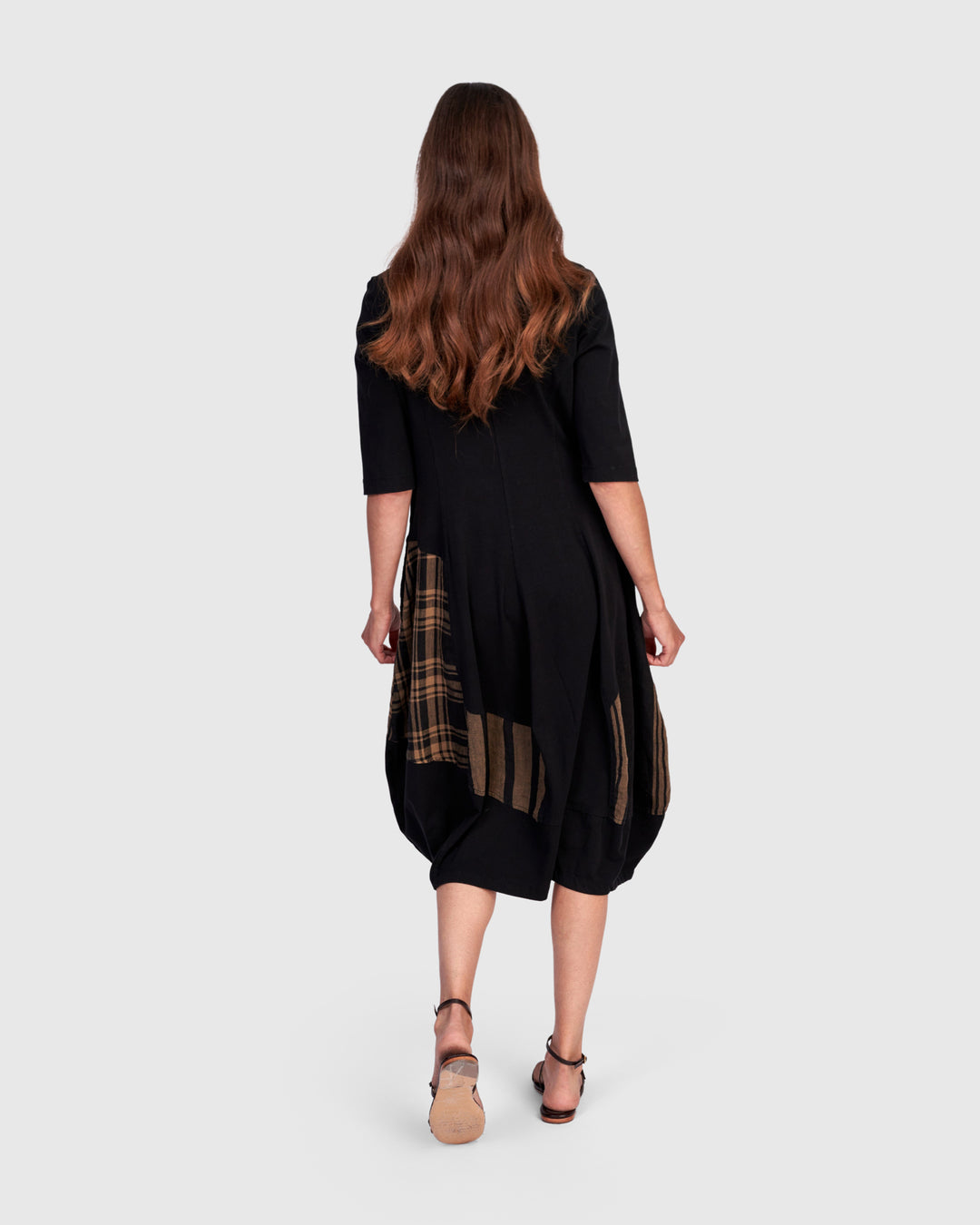 Dusky Cocoon Dress, Black/Sepia