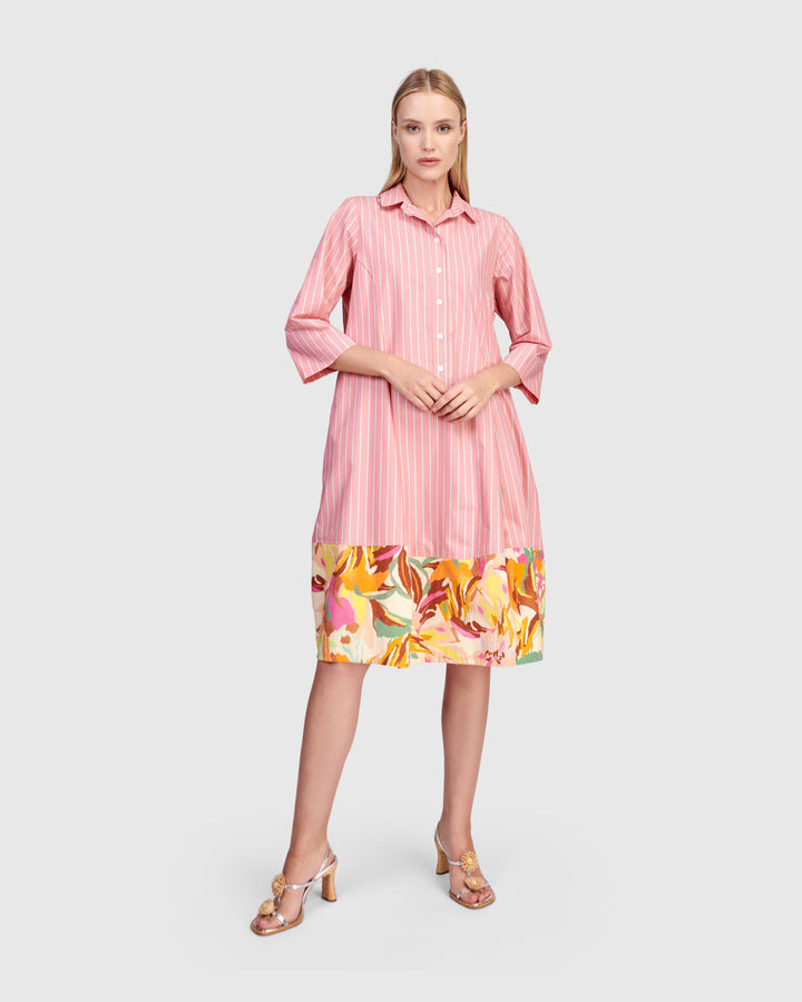Plumeria Shirtdress, Blush