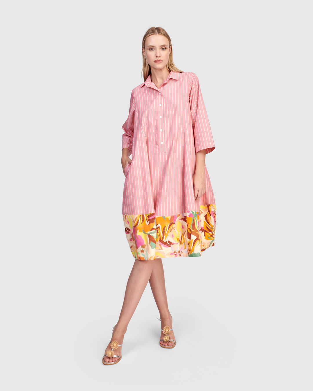 Plumeria Shirtdress, Blush