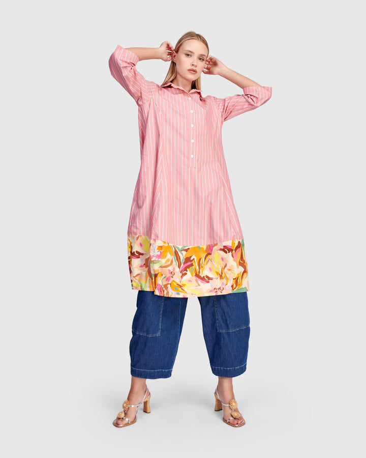 Plumeria Shirtdress, Blush