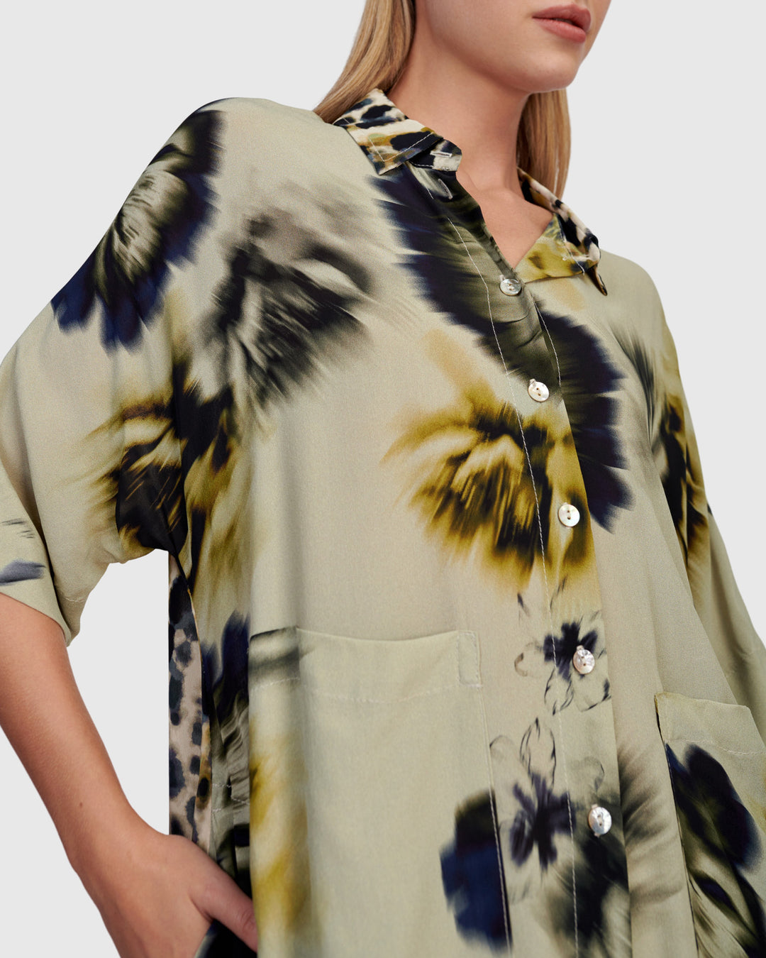 Champaca Maxi Dress, Beige Floral