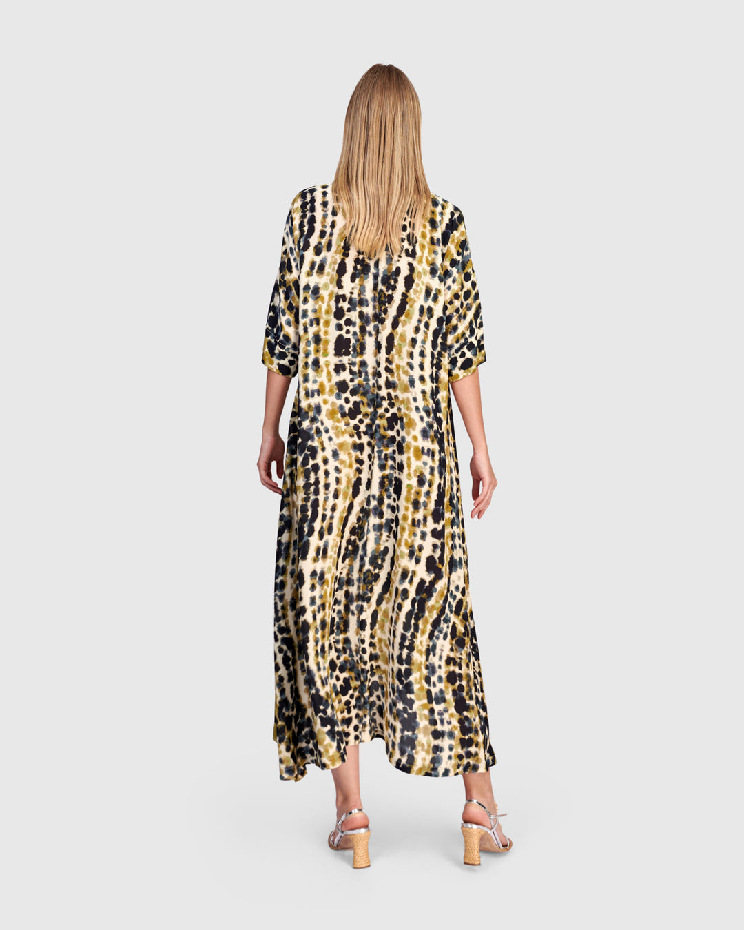 Champaca Maxi Dress, Beige Floral