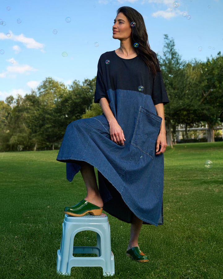 Amelia A-Line Dress, Denim