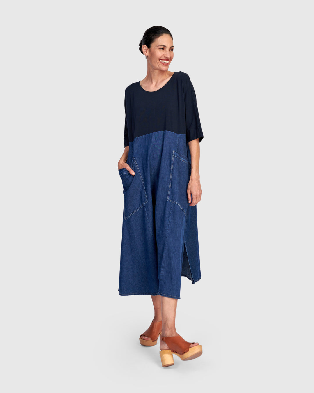 Amelia A-Line Dress, Denim