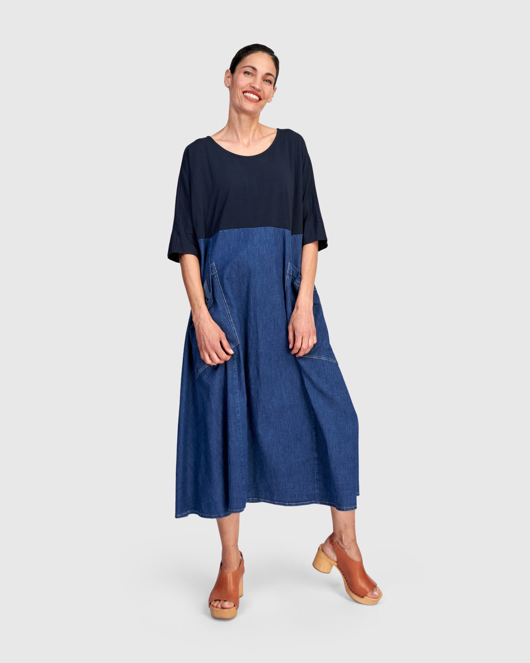 Amelia A-Line Dress, Denim