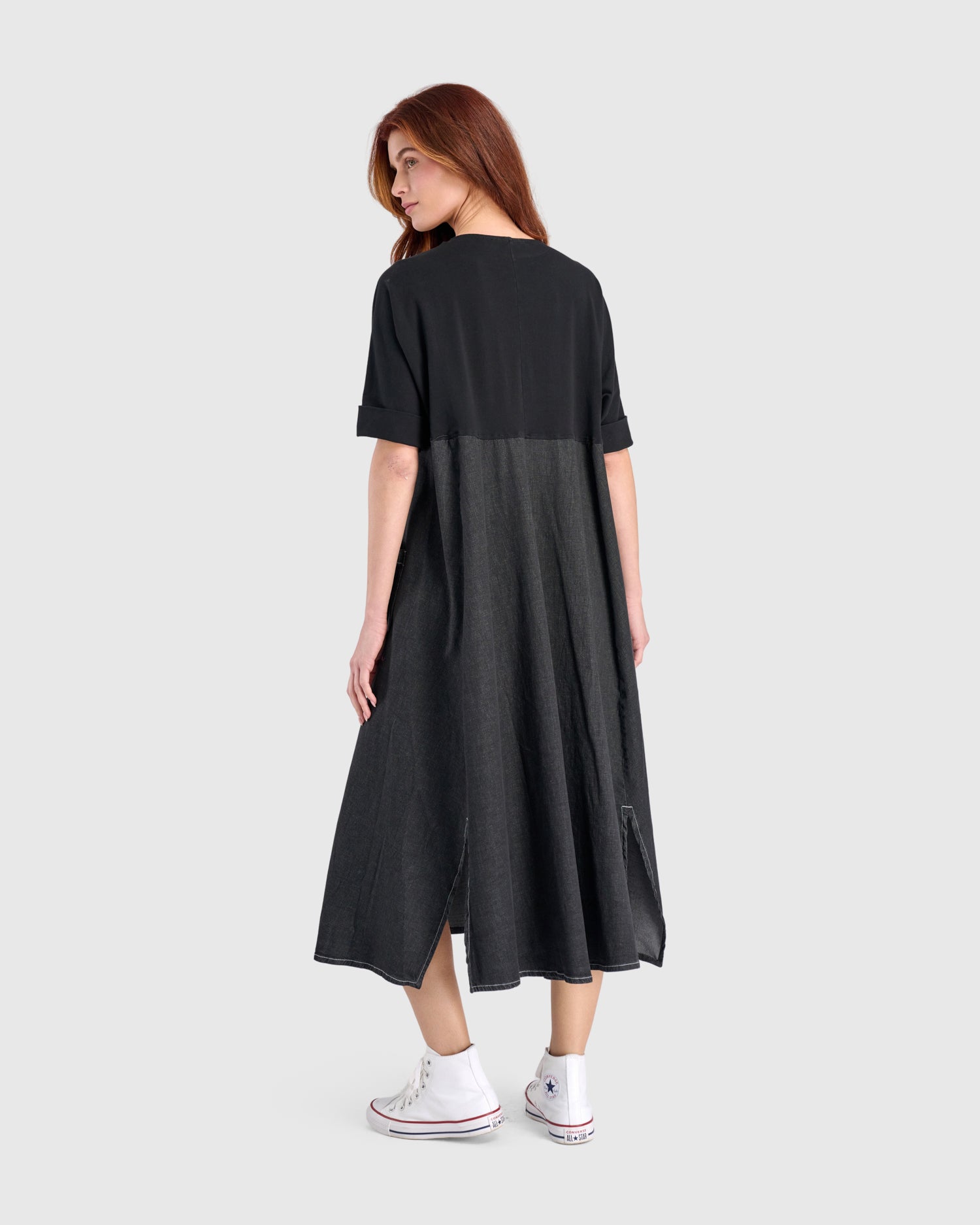 Amelia A-Line Dress, Jet Denim – Alembika U.S.