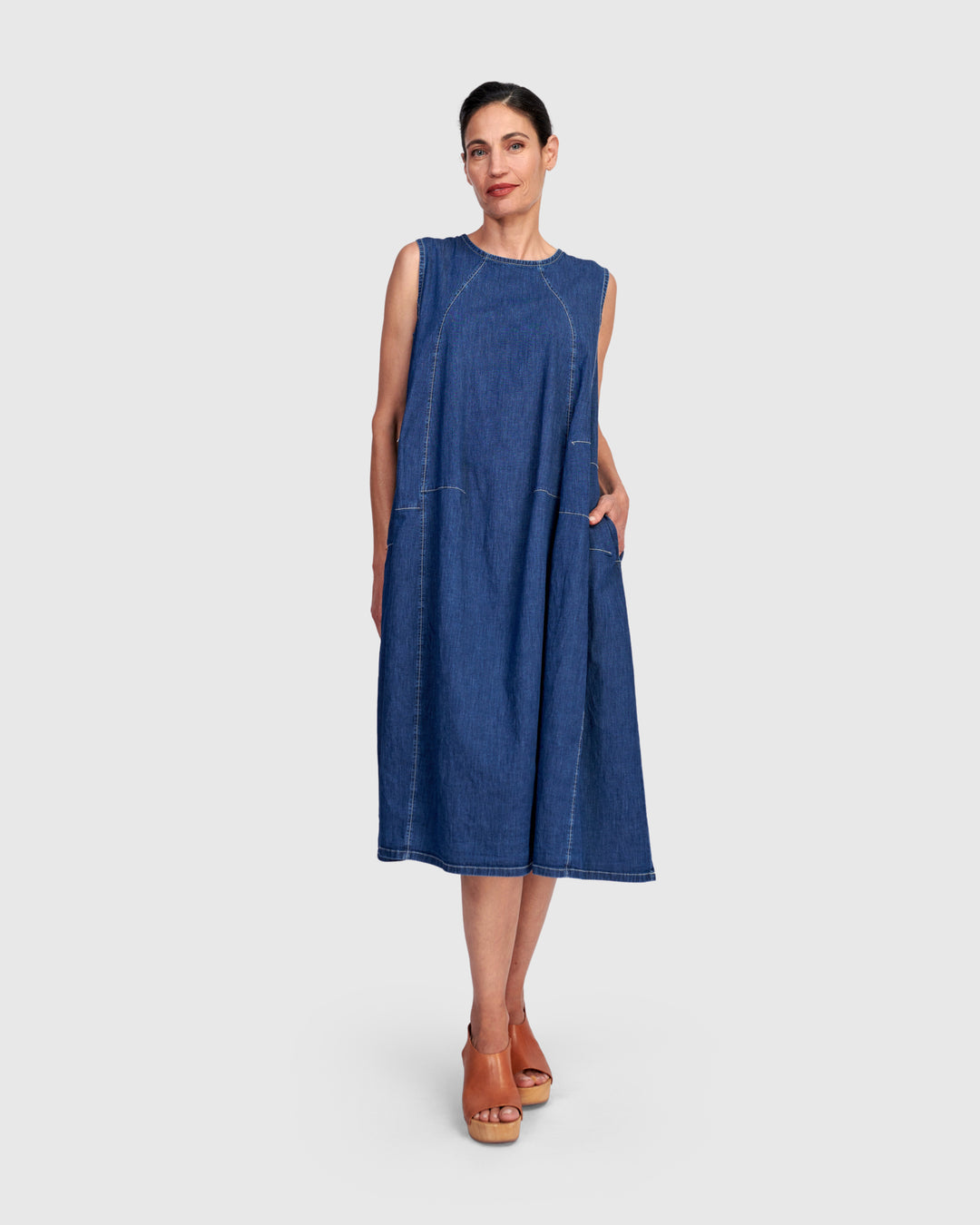 Ceci Swing Dress, Denim