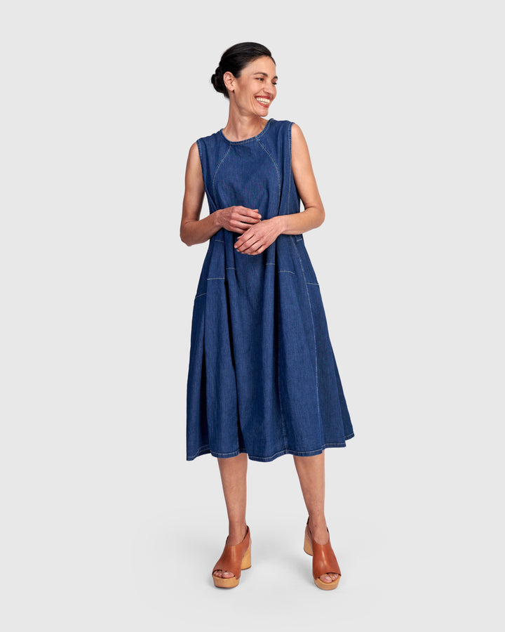 Ceci Swing Dress, Denim