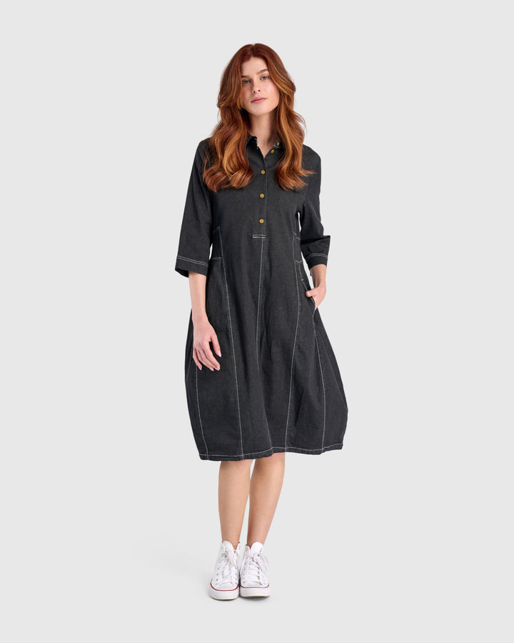Harper Shirtdress, Jet Denim