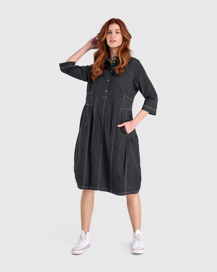 Harper Shirtdress, Jet Denim