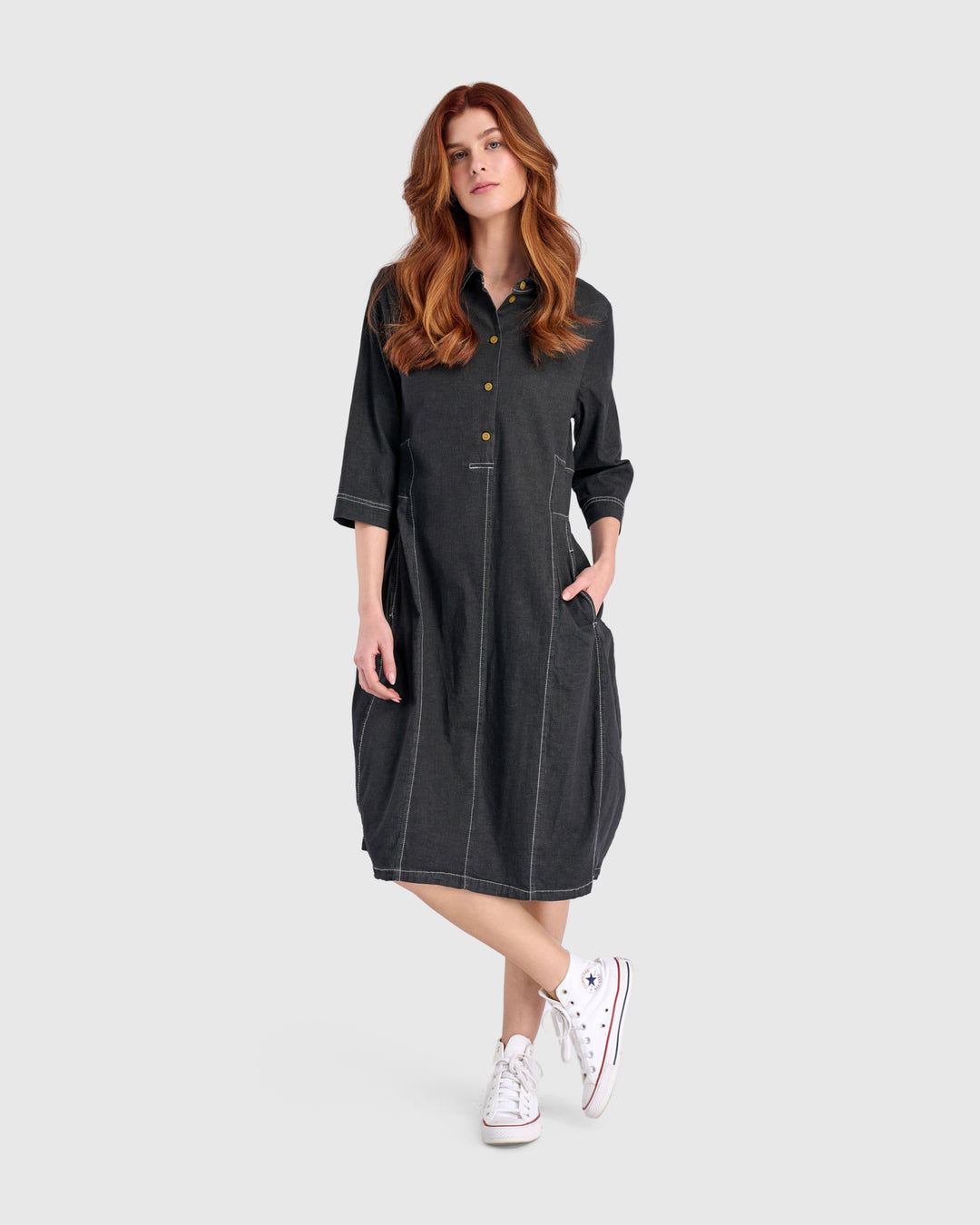 Harper Shirtdress, Jet Denim