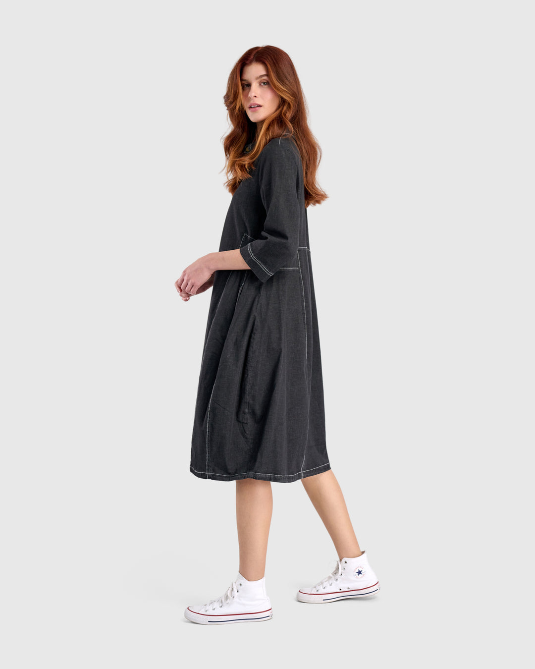 Harper Shirtdress, Jet Denim