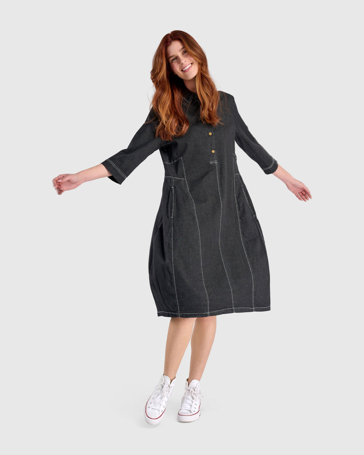 Harper Shirtdress, Jet Denim