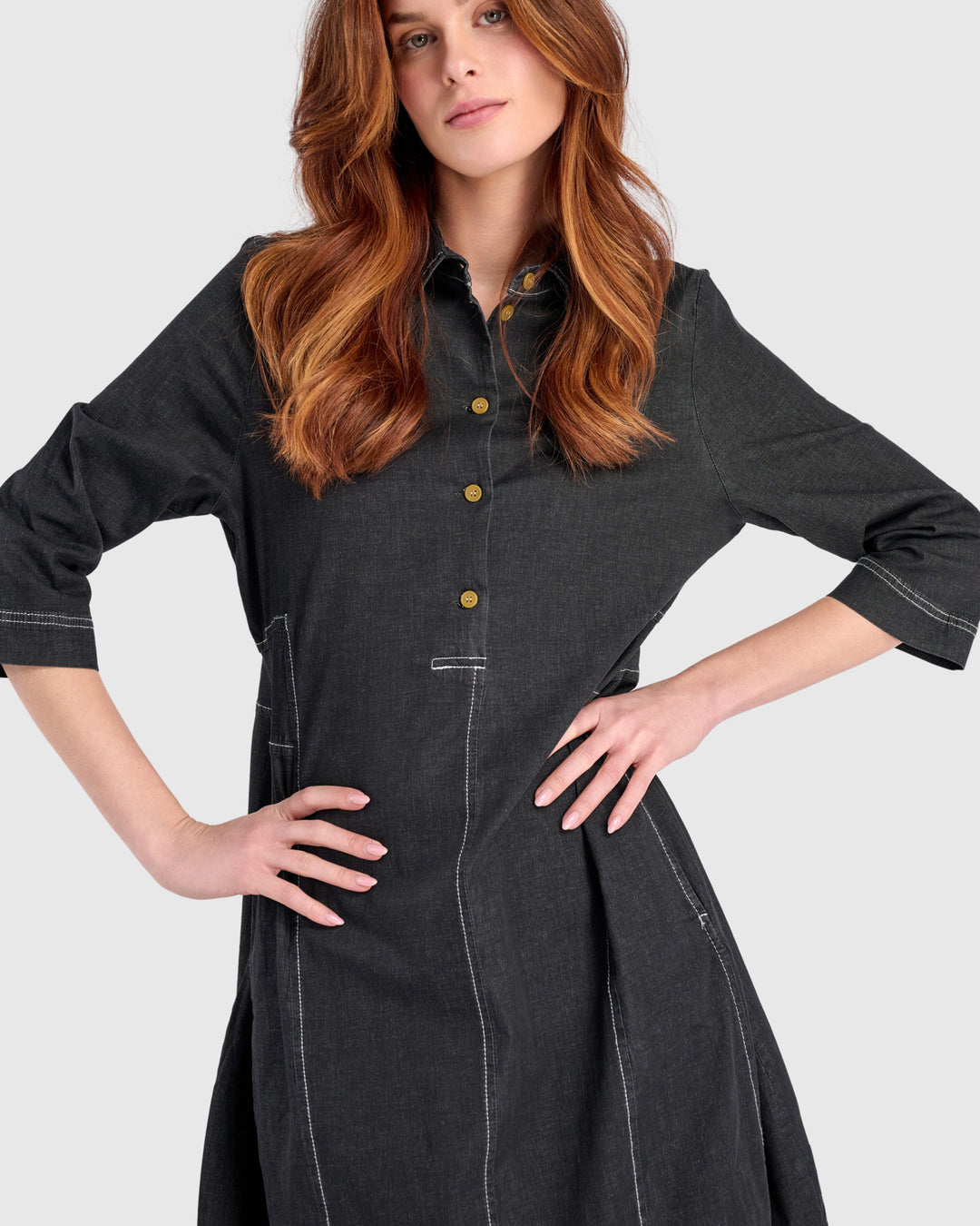 Harper Shirtdress, Jet Denim
