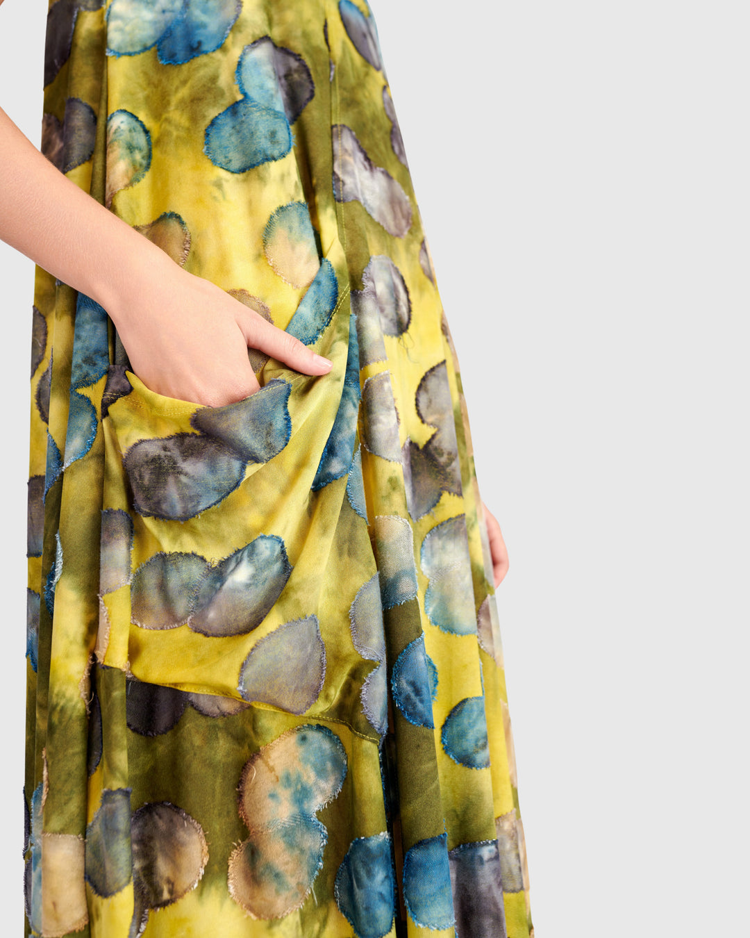 Talisman Tank Dress, Gold/Ocean Dots