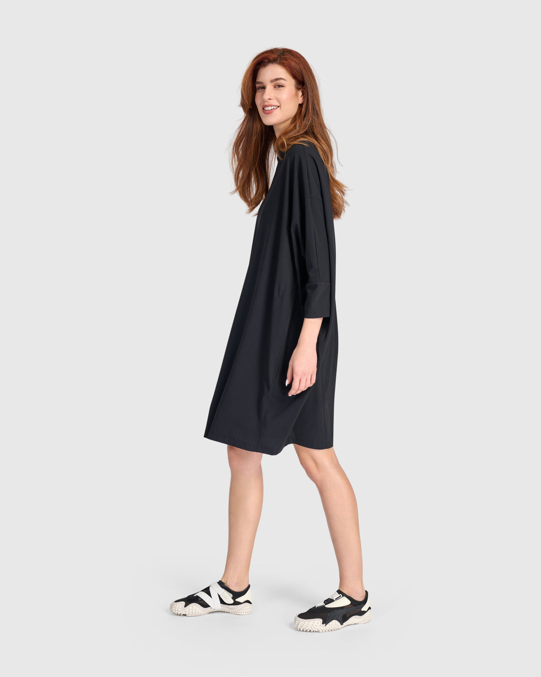 Alembika Tekbika Kit Boxy Mini Dress, Black Graphic MIX / XS (US 6-8) Alembika Tekbika Kit Boxy Mini Dress, Black Graphic MIX / XS (US 6-8)