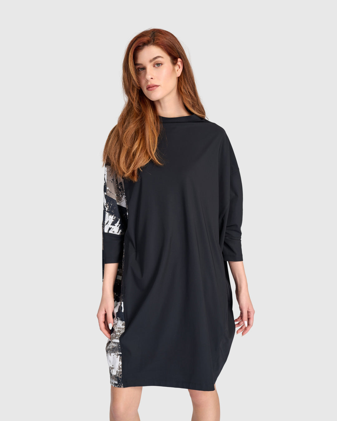 Alembika Tekbika Kit Boxy Mini Dress, Black Graphic MIX / XS (US 6-8) Alembika Tekbika Kit Boxy Mini Dress, Black Graphic MIX / XS (US 6-8)