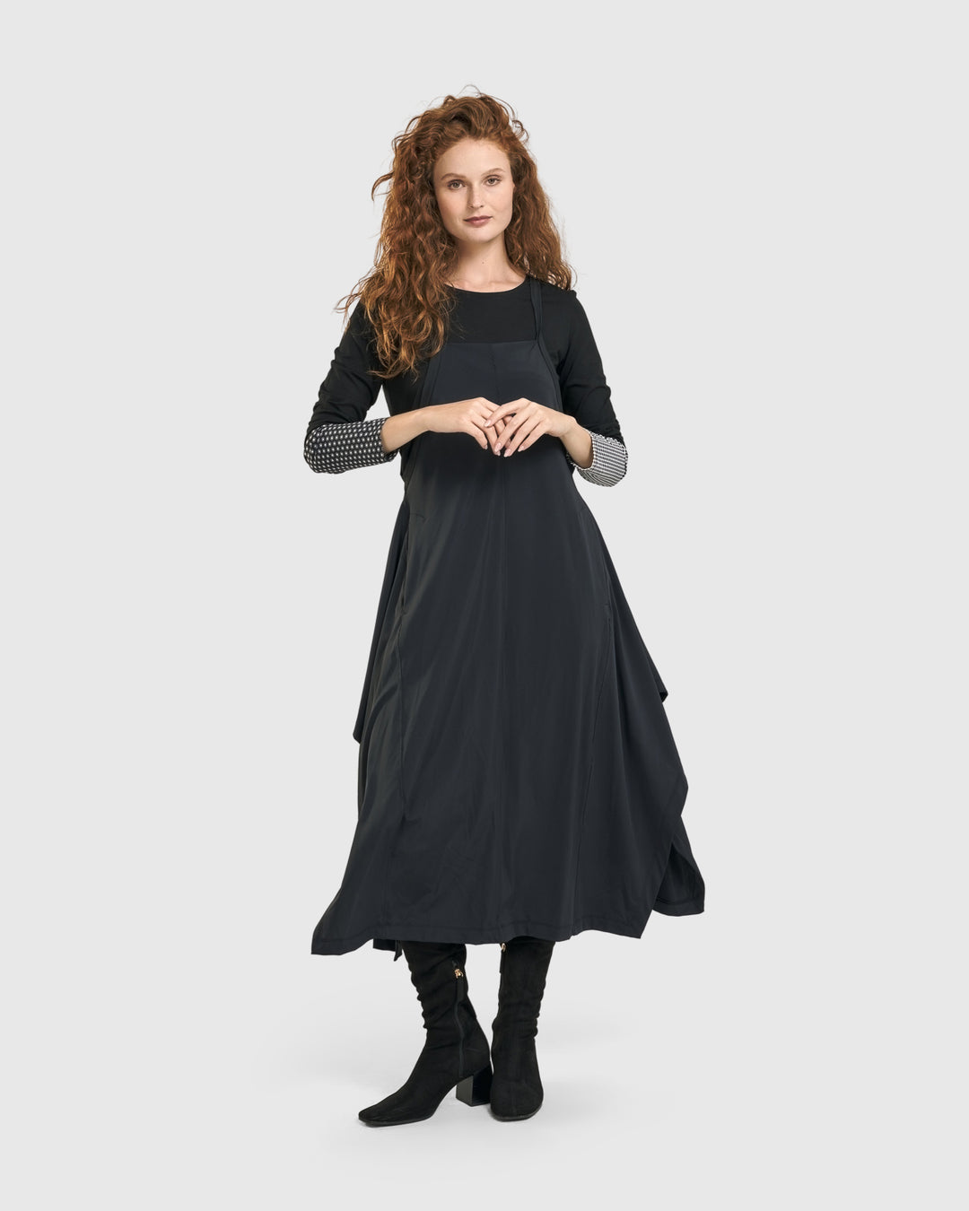 Shelley Apron Dress, Black