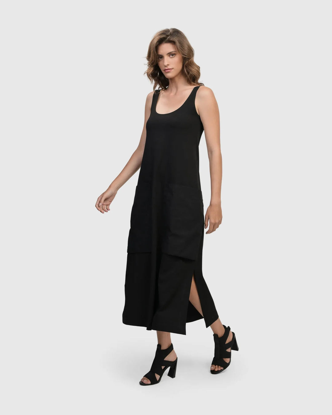 black maxi tank dress HAZE KNIT MAXI TANK DRESS | BLACK THIRD FORM